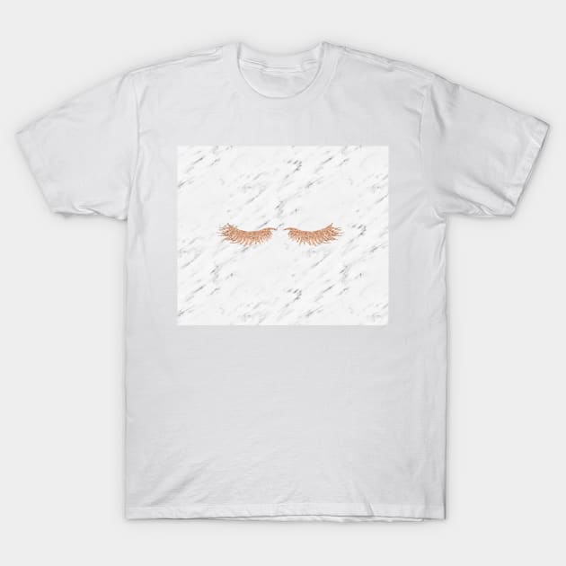 Rose gold marble lash envy T-Shirt by marbleco